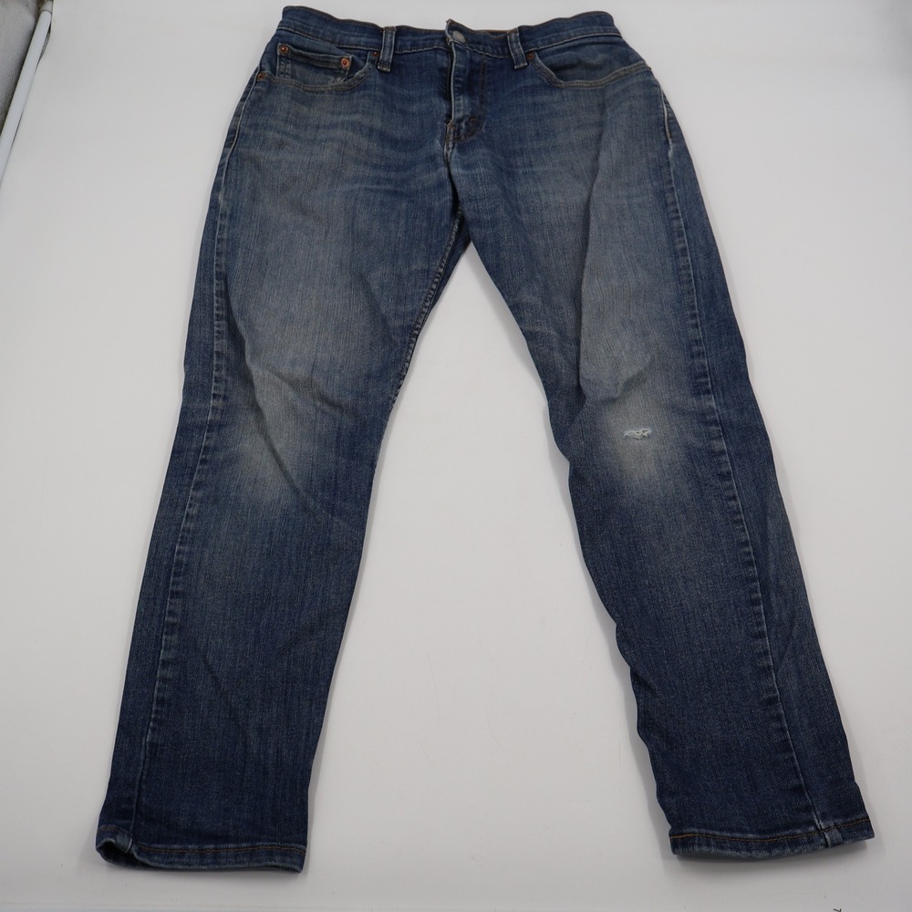 Levi's 512 Slim Taper Jeans Mens 30x30 Blue Medium Wash Distressed Stretch